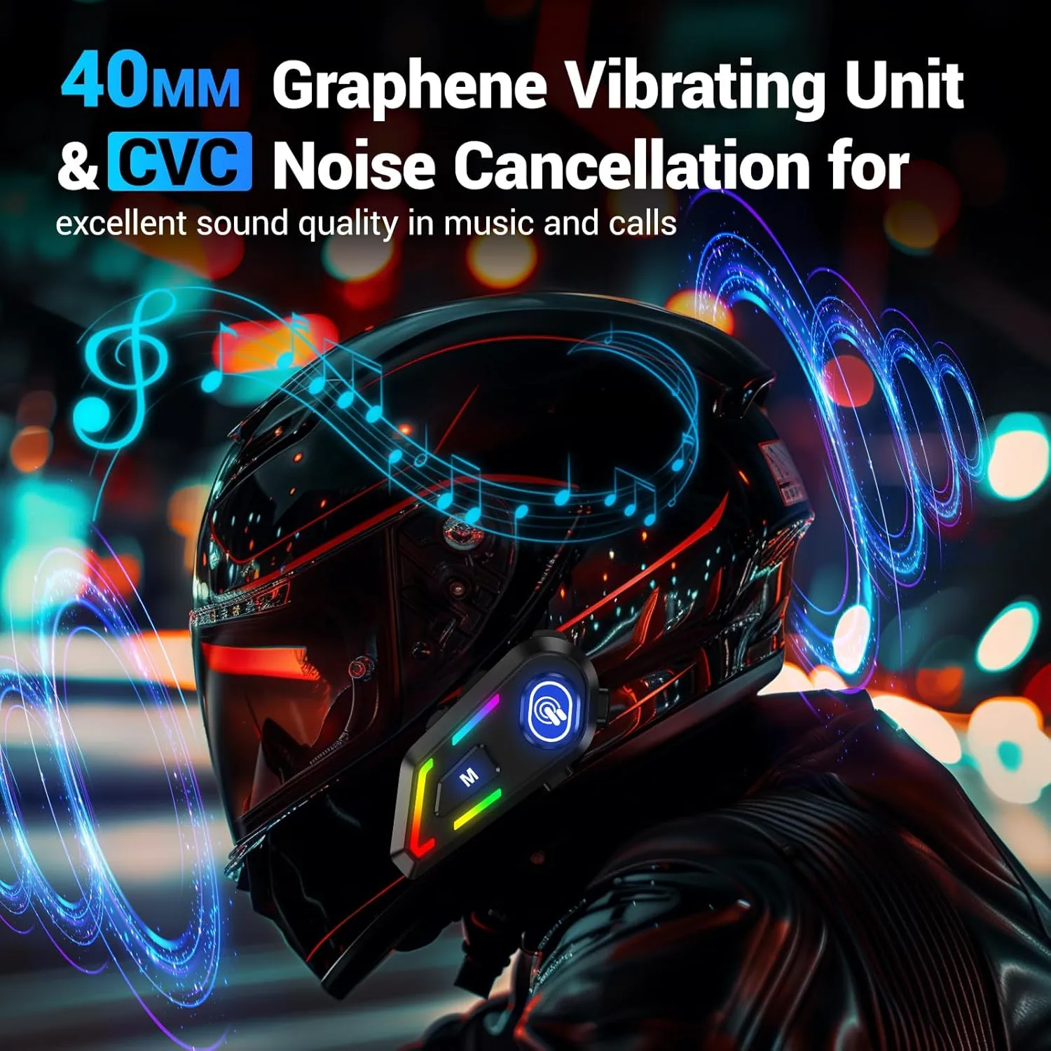 Motorcycle Helmet Bluetooth On-Ear Headset